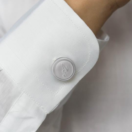 Man wearing Personalised Cufflinks