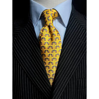 MonsterTie printed Sunbird Yellow Cravatta