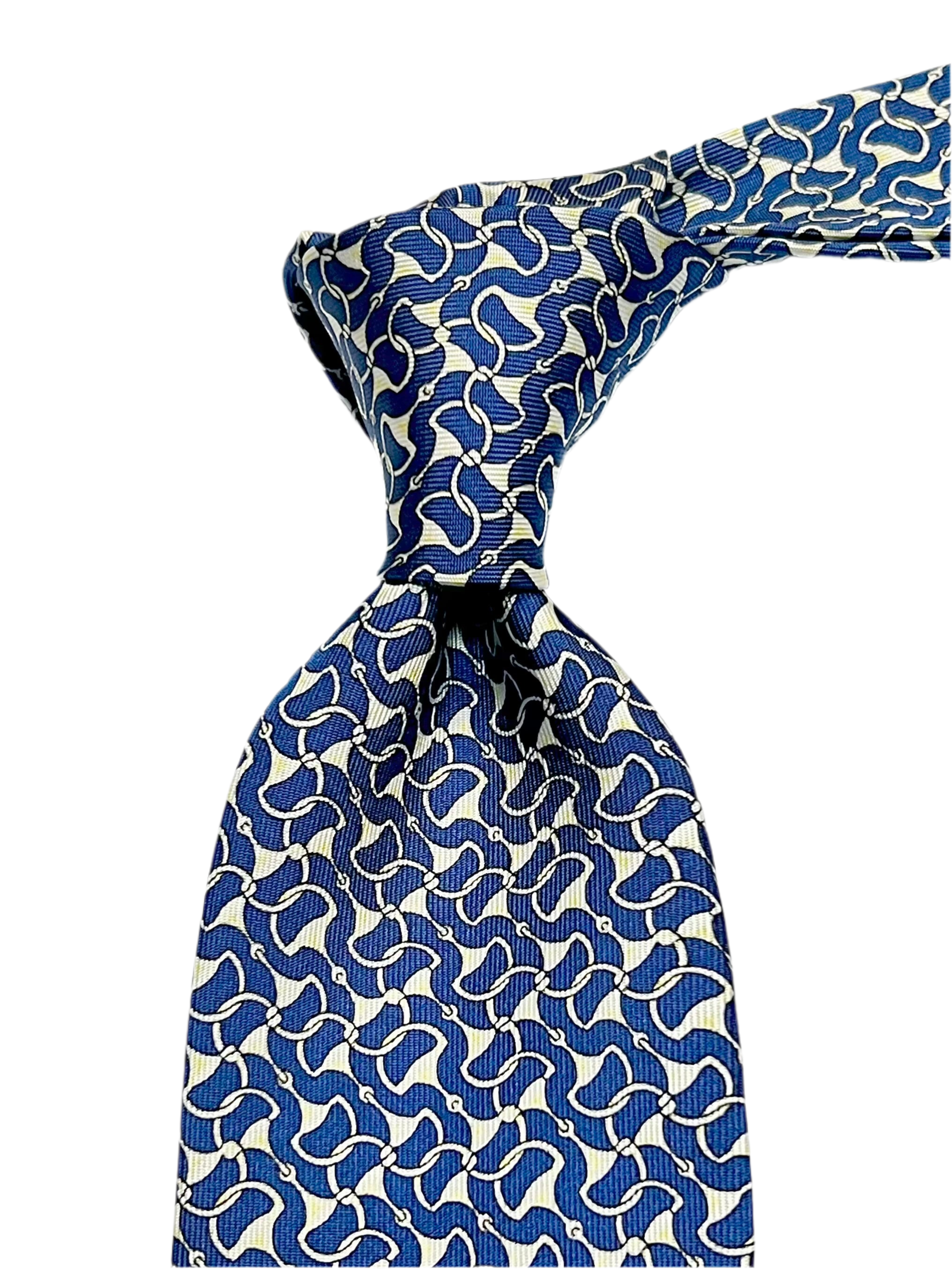 MonsterTie Printed D-Ring Snaffle Navy Necktie