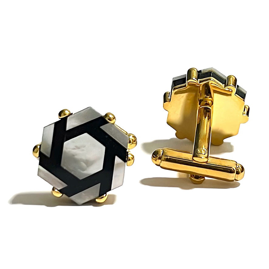 Orobianco L'unique Hexagon Mother-of-Pearl Cufflinks