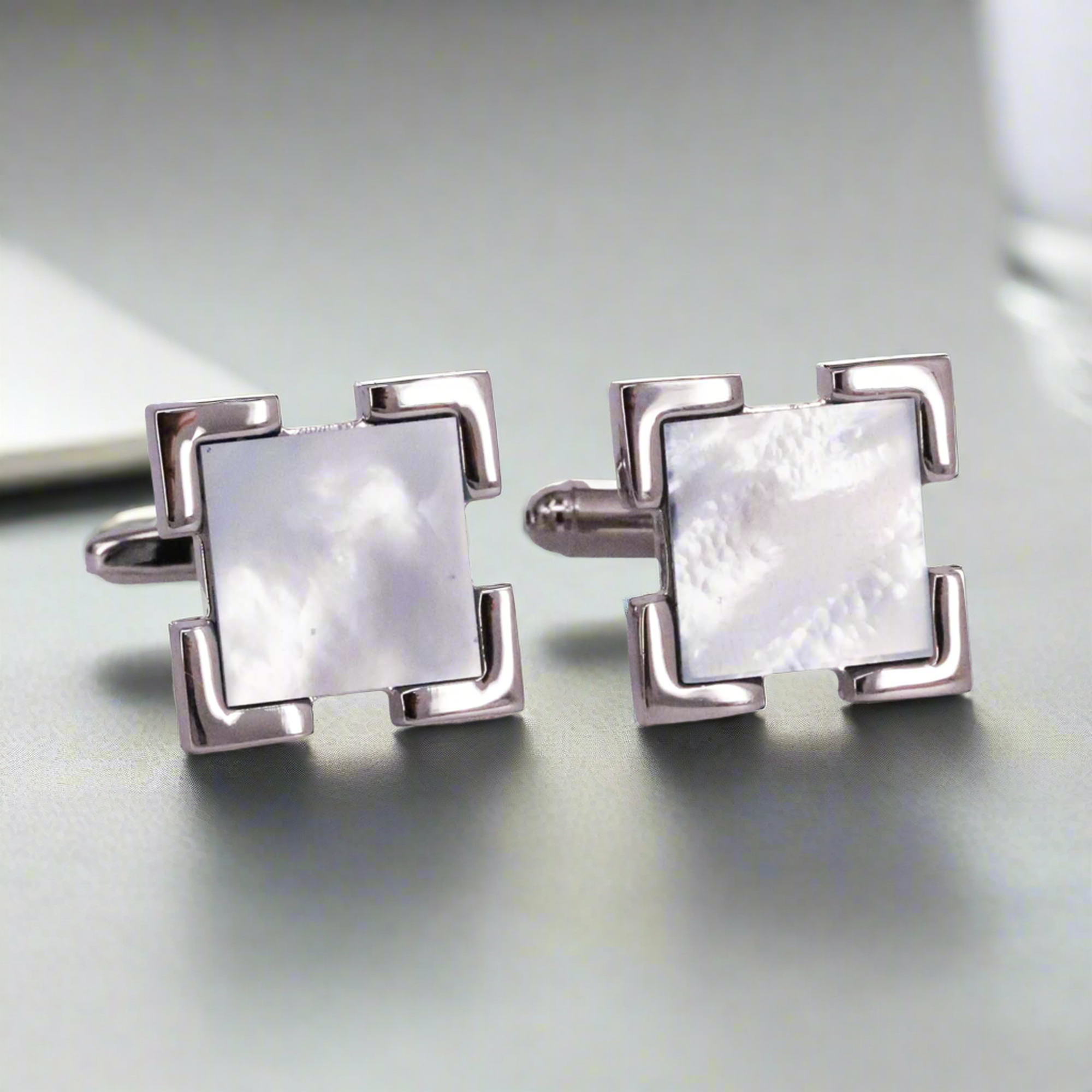 MarZthomson Blue MOP  square cufflink