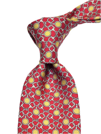 MonsterTie Printed D-Ring Snaffle Bits Red Yellow Necktie