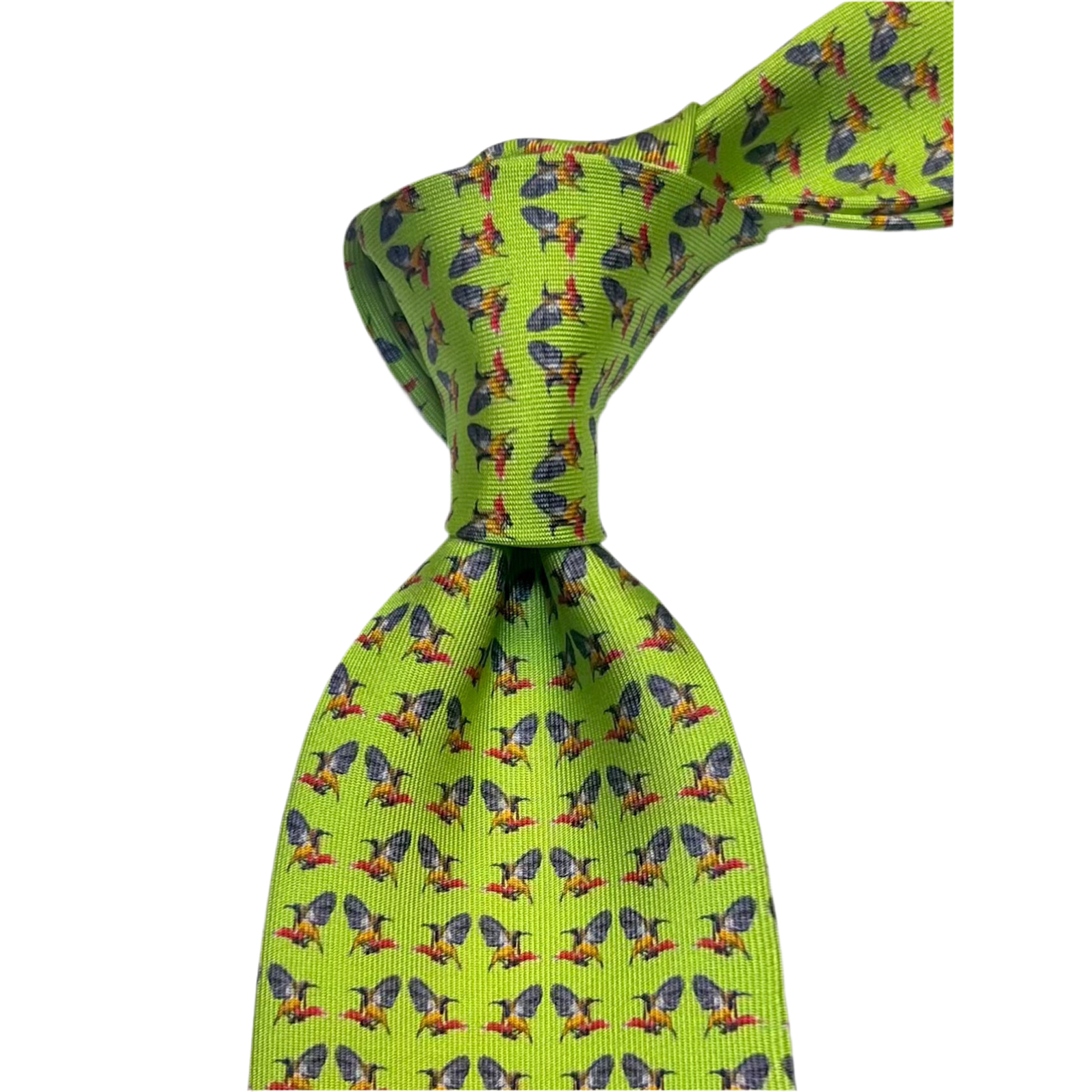 MonsterTie Printed Sunbird Green Cravatta