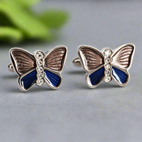 MarZthomson Butterfly Cufflinks in PINK BLUE
