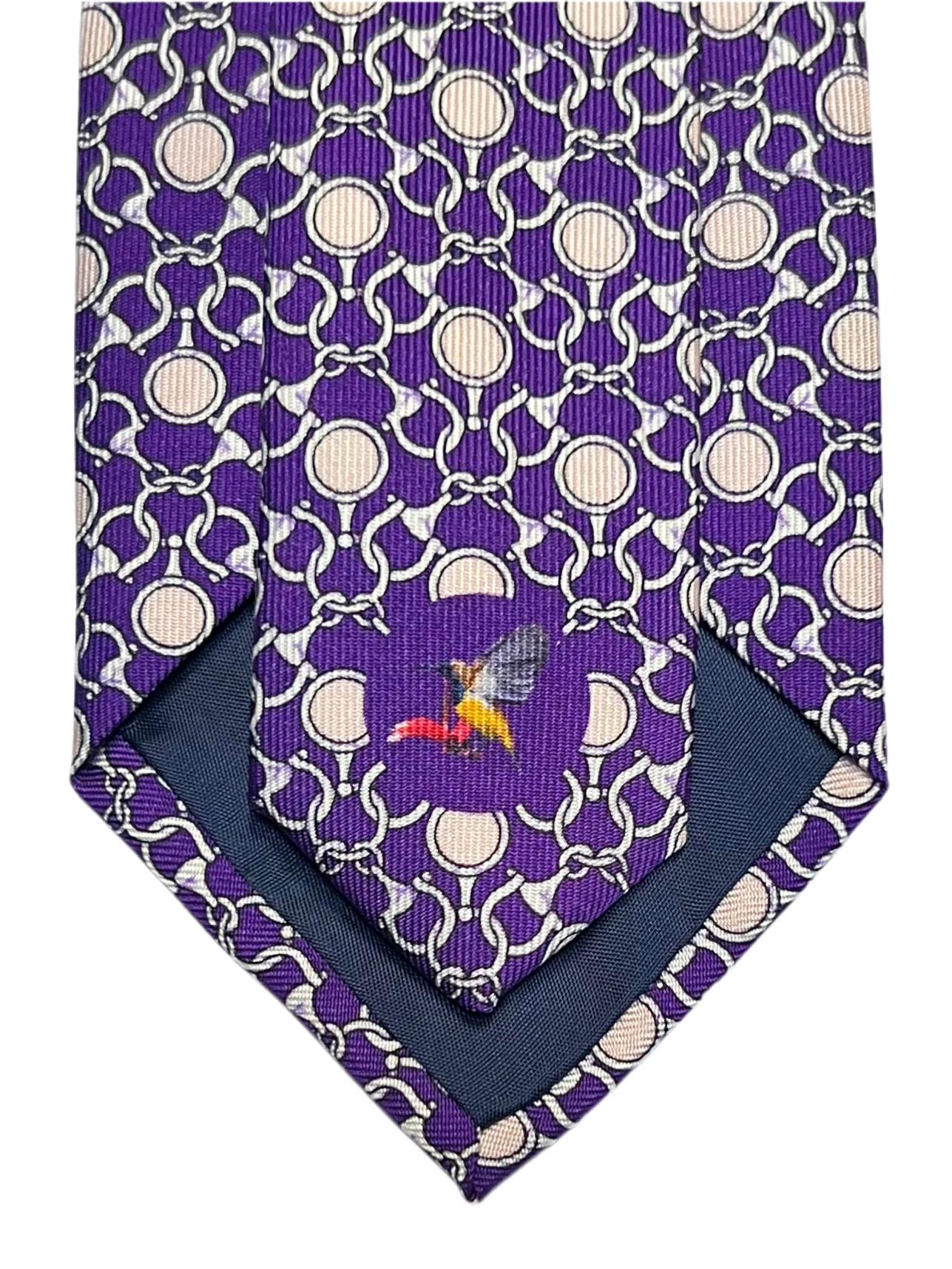 MonsterTie Printed D-Ring Snaffle Bits Purple Necktie