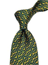 MonsterTie Printed D-Ring Snaffle Green Necktie