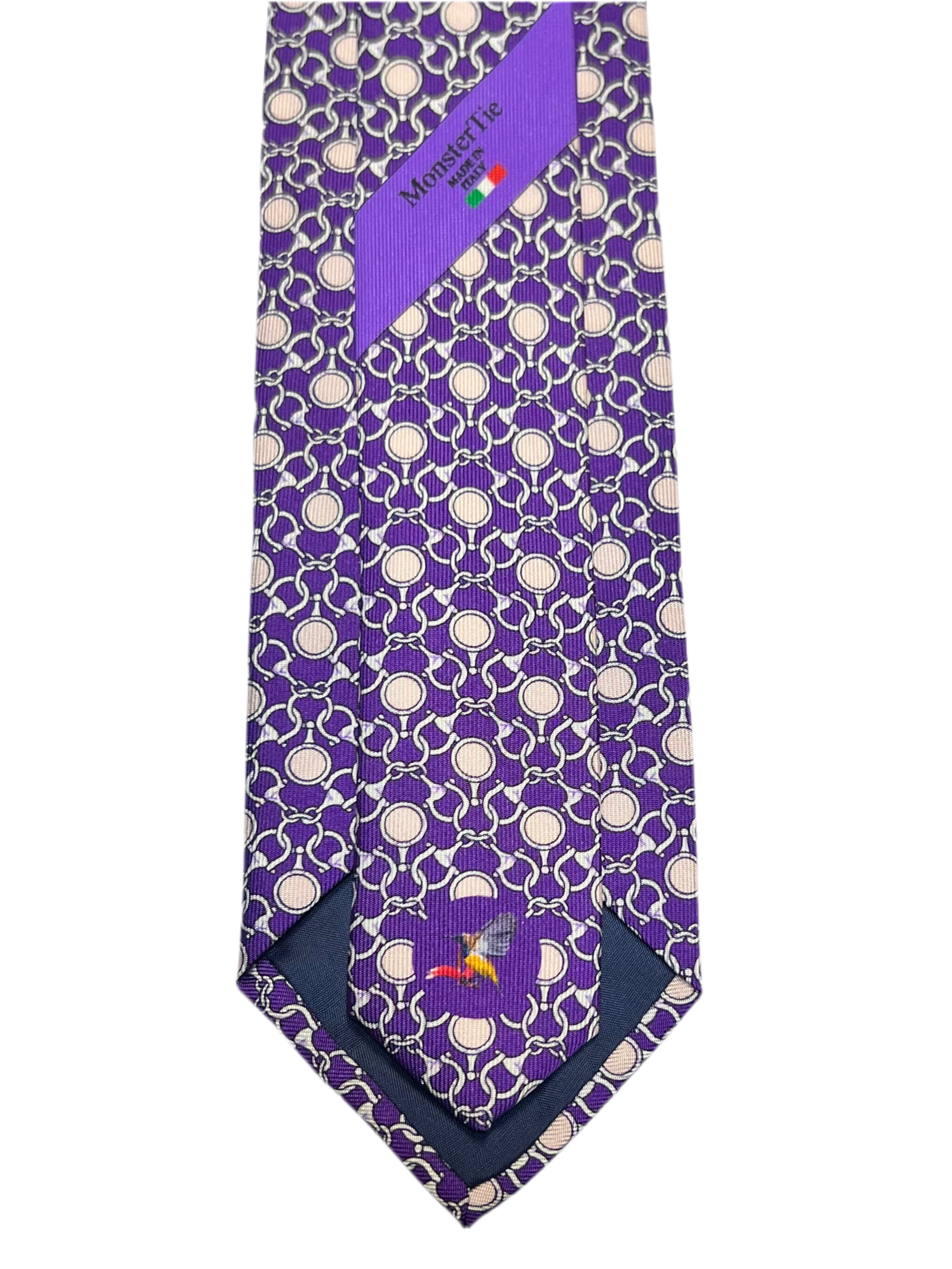 MonsterTie Printed D-Ring Snaffle Bits Purple Necktie