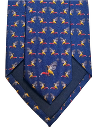 MonsterTie printed Sunbird Navy Cravatta