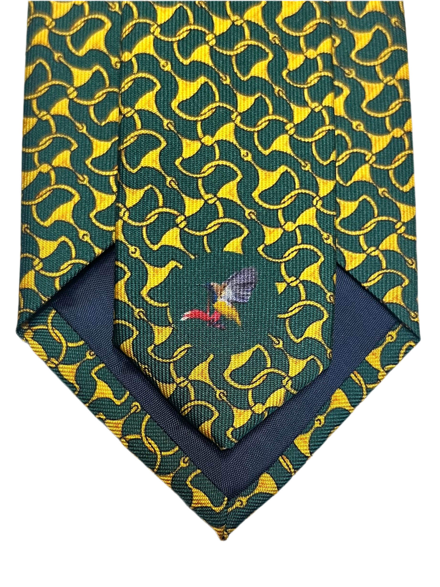MonsterTie Printed D-Ring Snaffle Green Necktie