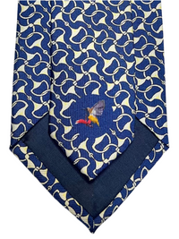 MonsterTie Printed D-Ring Snaffle Navy Necktie