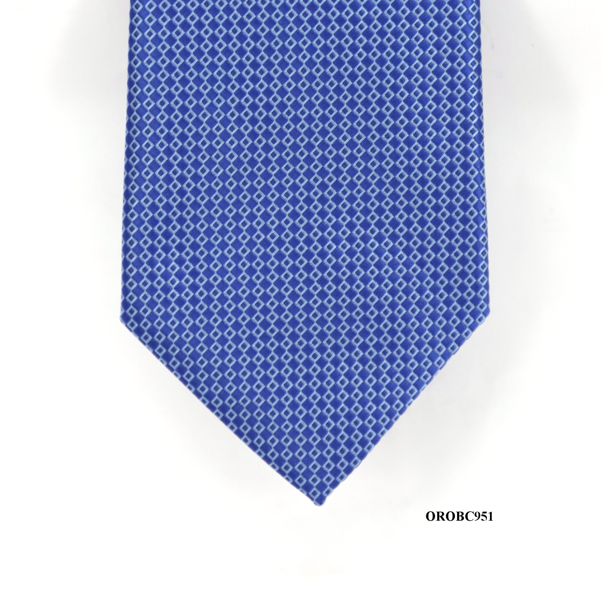 Small squared geometric necktie in Blue