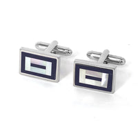 Rectangle MOP Cufflinks Black and White