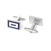 Rectangle MOP Cufflinks Black and White