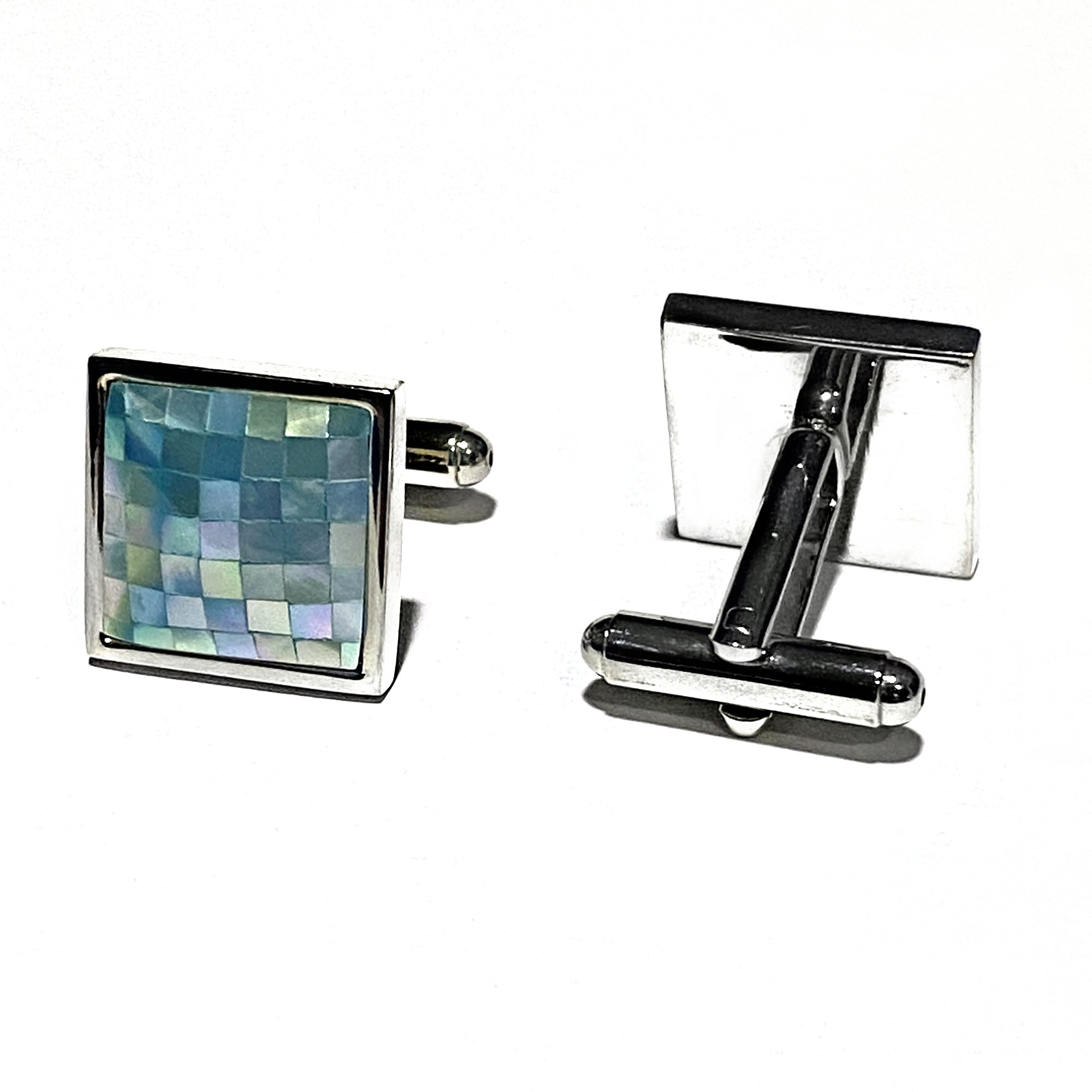 MarZthomson Bezel 紫色马赛克 MOP 方形袖扣