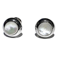Round Silver White MOP