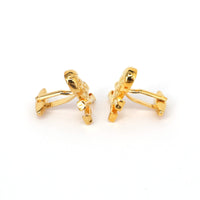 Skull and Crossbones Skeleton Cufflinks in Gold