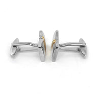 Rectangle silver with Gold knot (Bow Tie)  Cufflinks