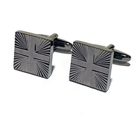 Gunmetal Rectangle Cross Cufflinks