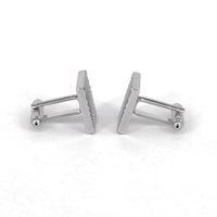 Silver Diamond design Squared Cufflinks (Online Exclusive)