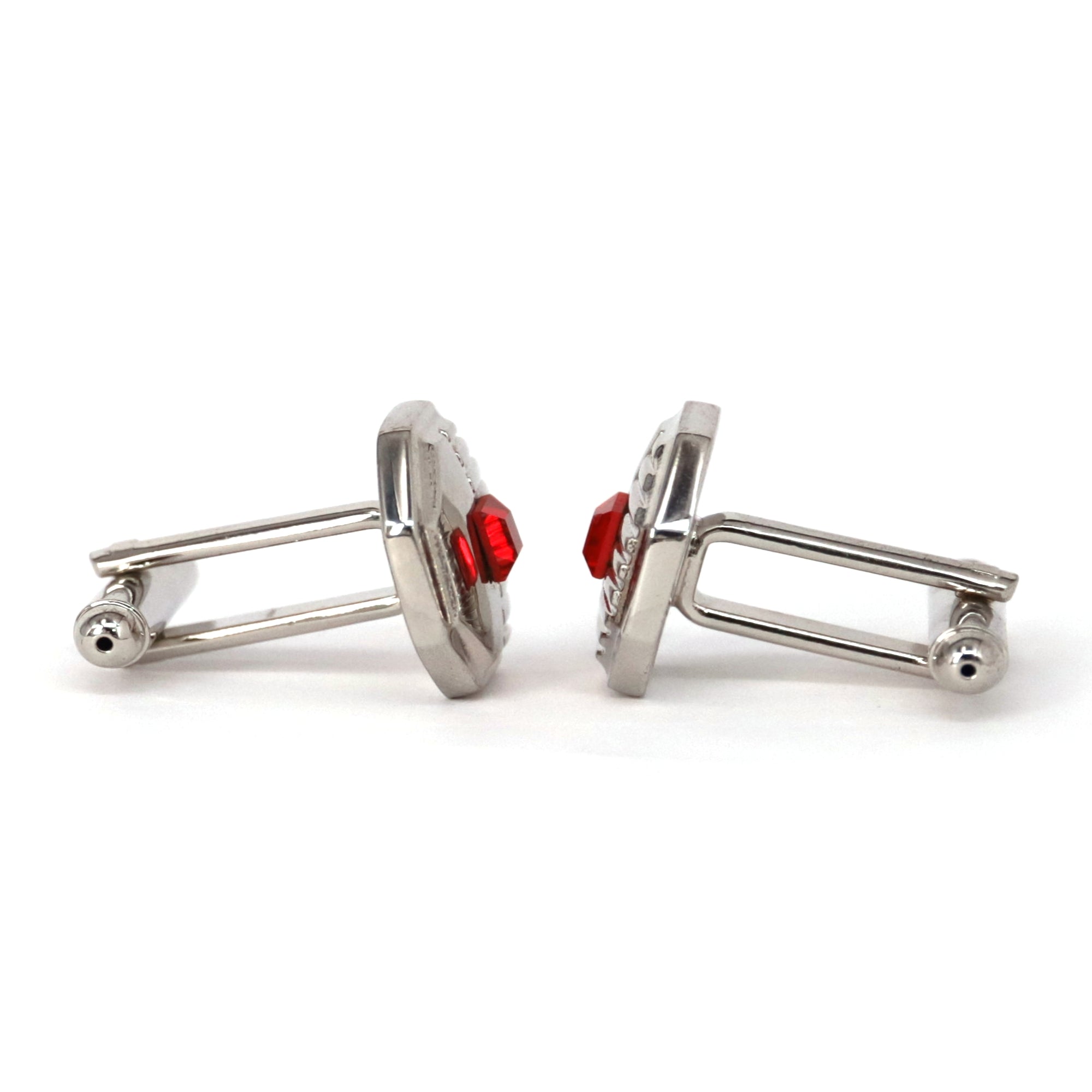 Red Crystal dot Octagon Cufflink (Online Exclusive)