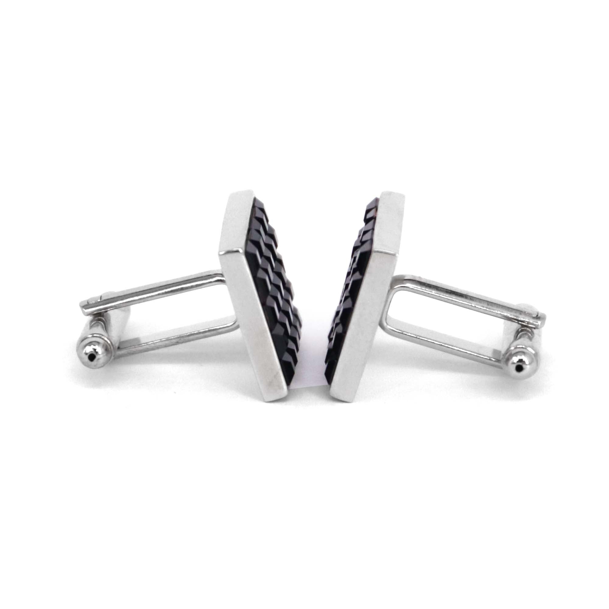 Black Cube Fiber Glass Square Cufflinks (Online Exclusive)