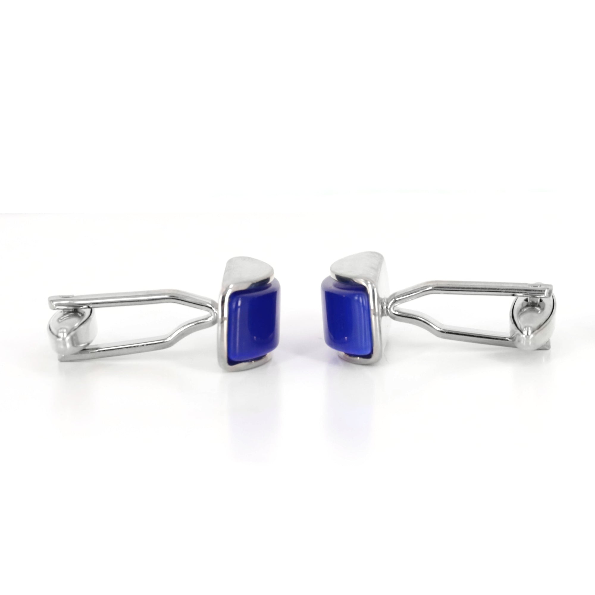 Spherical Wedge in Navy Fiber Optic Cufflinks