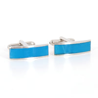 Marzthomson Fiber Optic Blue Rectangle Cufflinks (Online Exclusive)