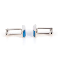 Marzthomson Fiber Optic Blue Rectangle Cufflinks (Online Exclusive)