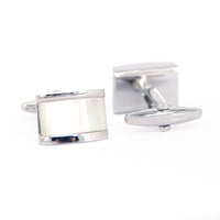 Rectangle MOP Cufflinks in  White