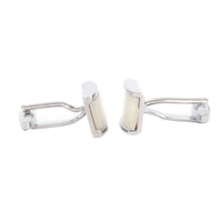 Rectangle MOP Cufflinks in  White