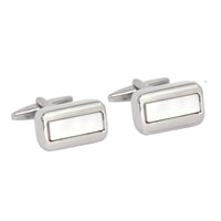 Rectangle MOP Cufflinks in  White