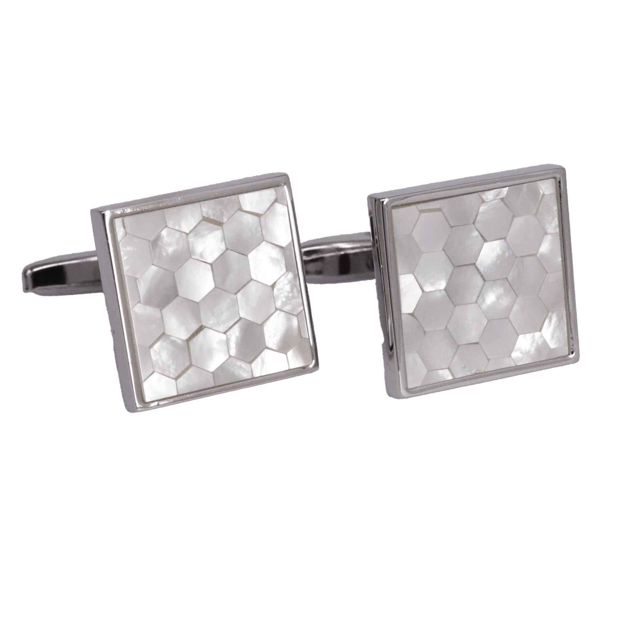 MOP Cufflinks Mosaic White square (Online Exclusive)