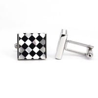 Orobianco MOP  square cufflink with Check