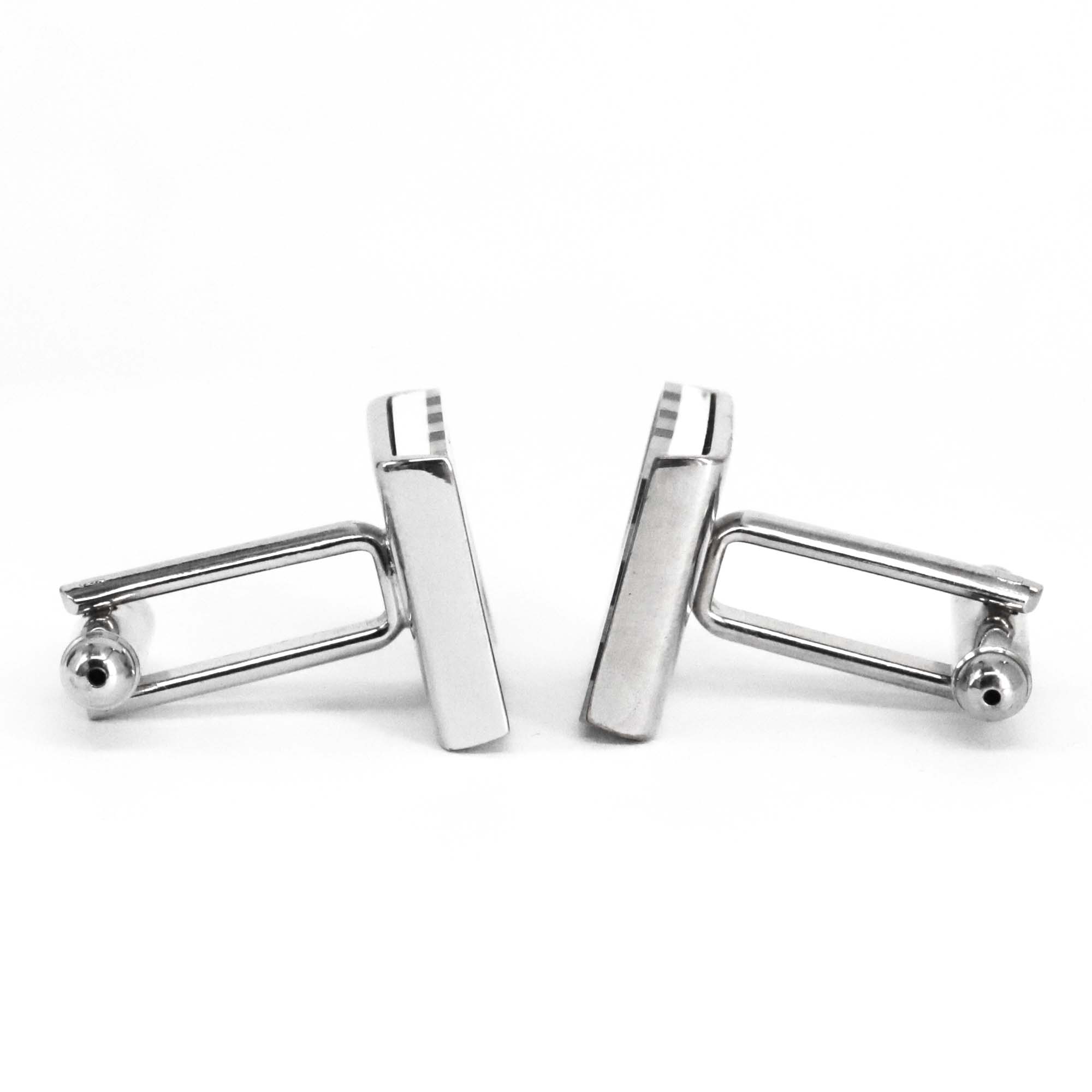 Orobianco MOP  square cufflink with Check