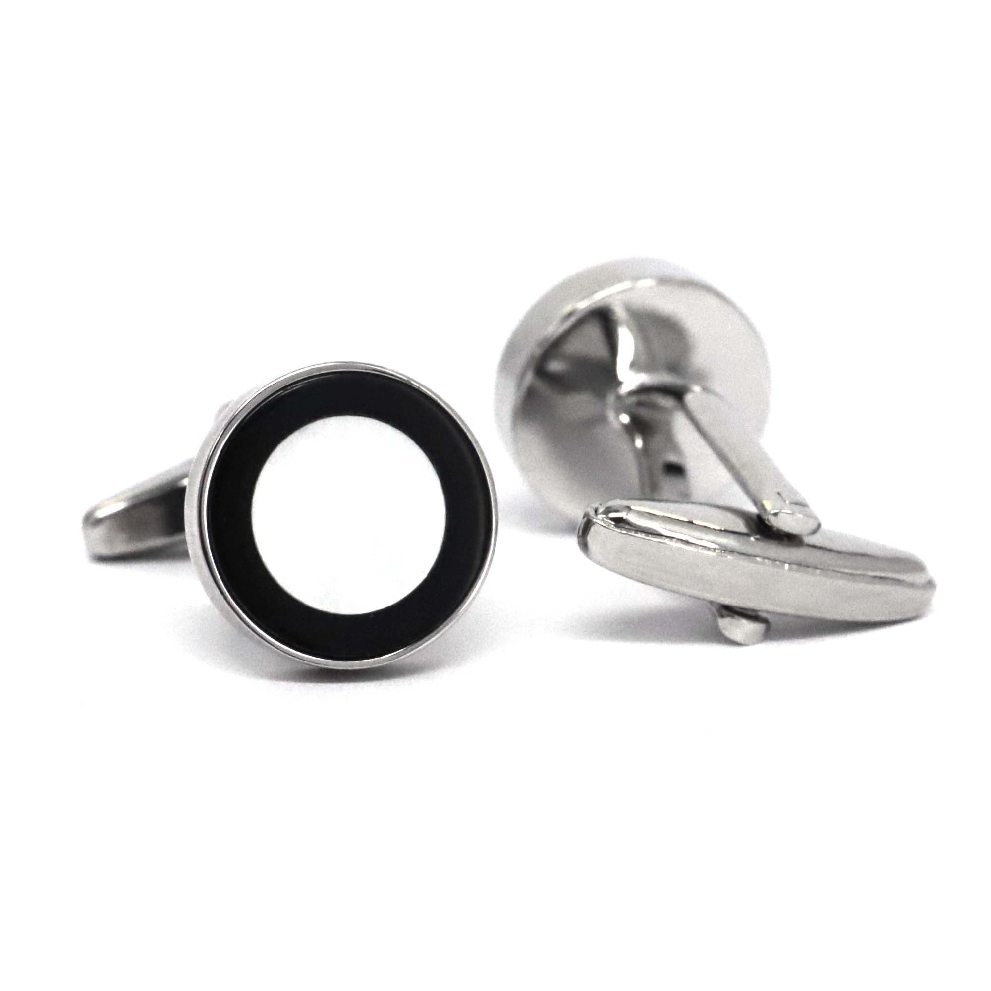 Small White MOP and Black MOP round