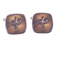 Gold with Silver cross Cufflink