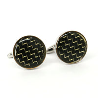 Round Carbon Fibre Cufflinks Marzthomson Cufflinks (Online Exclusive)