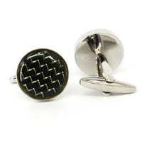 Round Carbon Fibre Cufflinks Marzthomson Cufflinks (Online Exclusive)