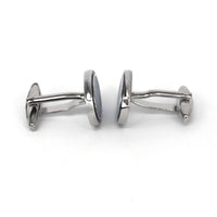 Classic Oval Enamel Blue Cufflinks with black circle