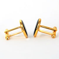 Gold Round Cufflinks for Tuxedo Dressing