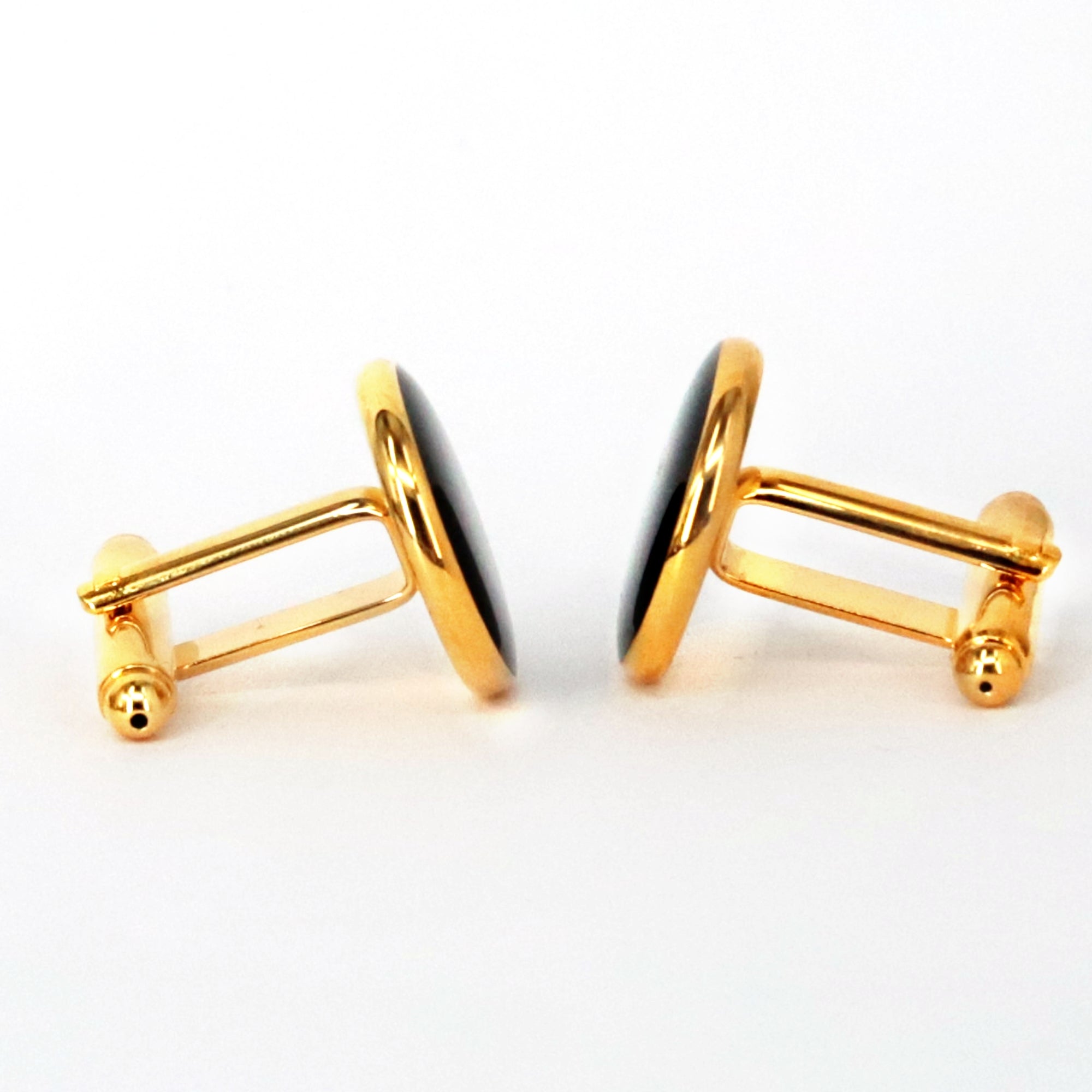 Gold Round Cufflinks for Tuxedo Dressing