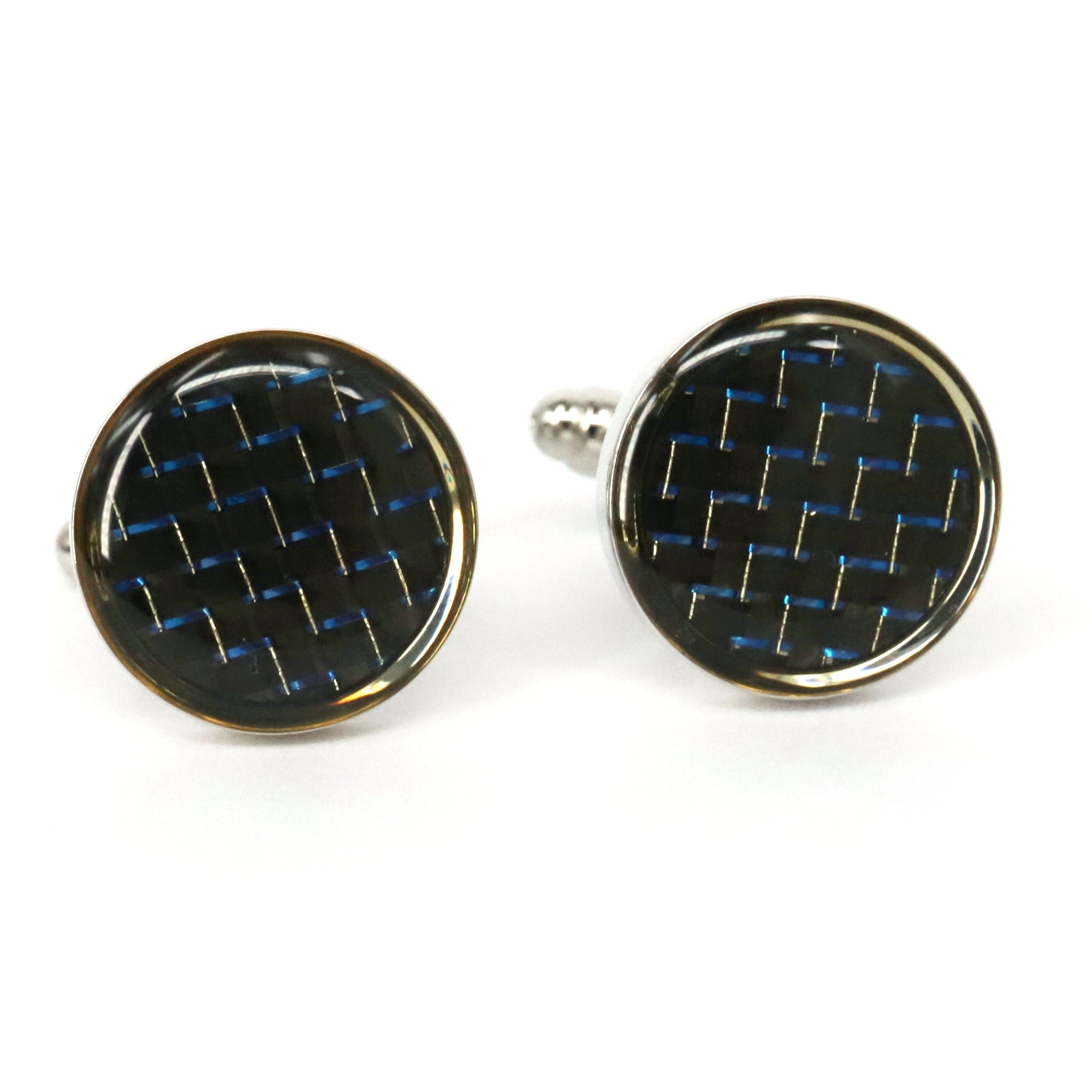 Round Carbon Fibre Cufflinks Marzthomson Cufflinks (Online Exclusive)