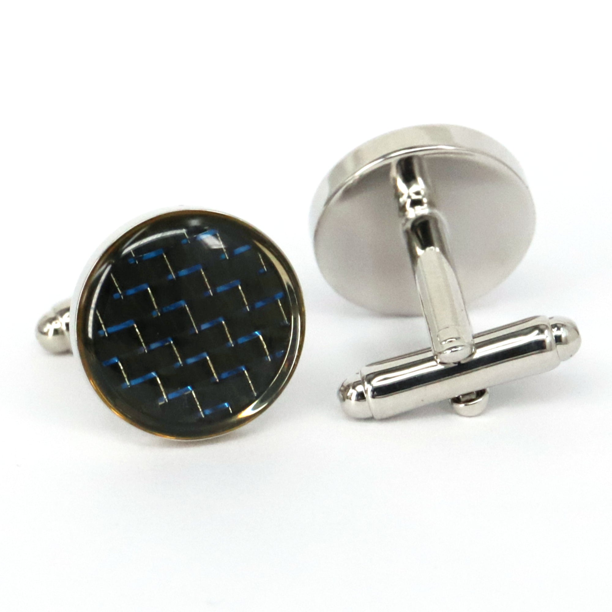 Round Carbon Fibre Cufflinks Marzthomson Cufflinks (Online Exclusive)