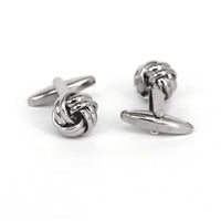 Silk Knot in Silver Cufflink - 2wires