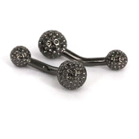 Golf Ball barbell design Cufflinks in Gunmetal