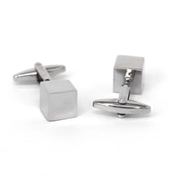 Silver square cube Cufflink