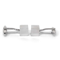 Silver square cube Cufflink