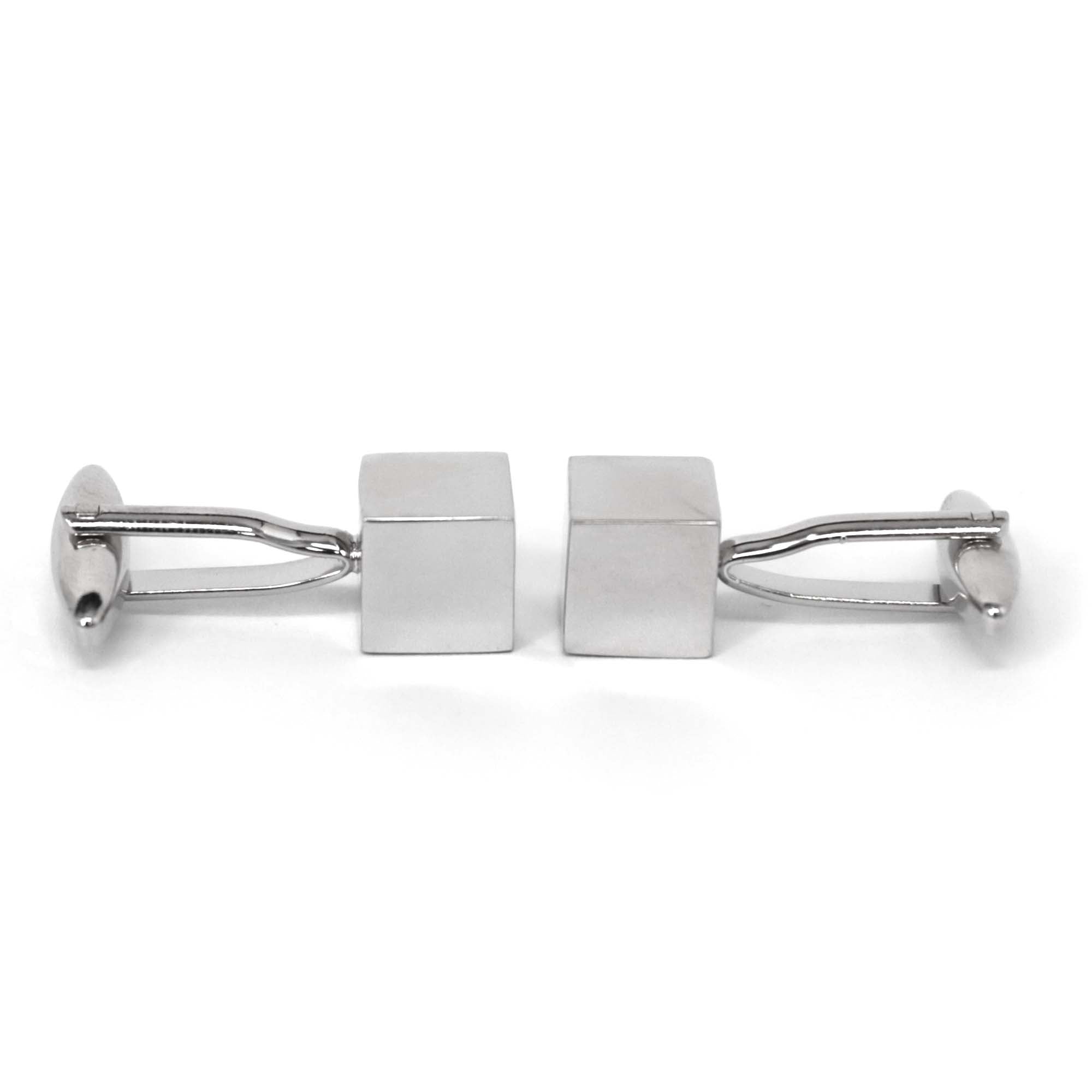 Silver square cube Cufflink