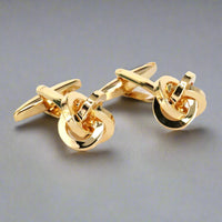 Rose Gold Knot Cufflink with flat wire