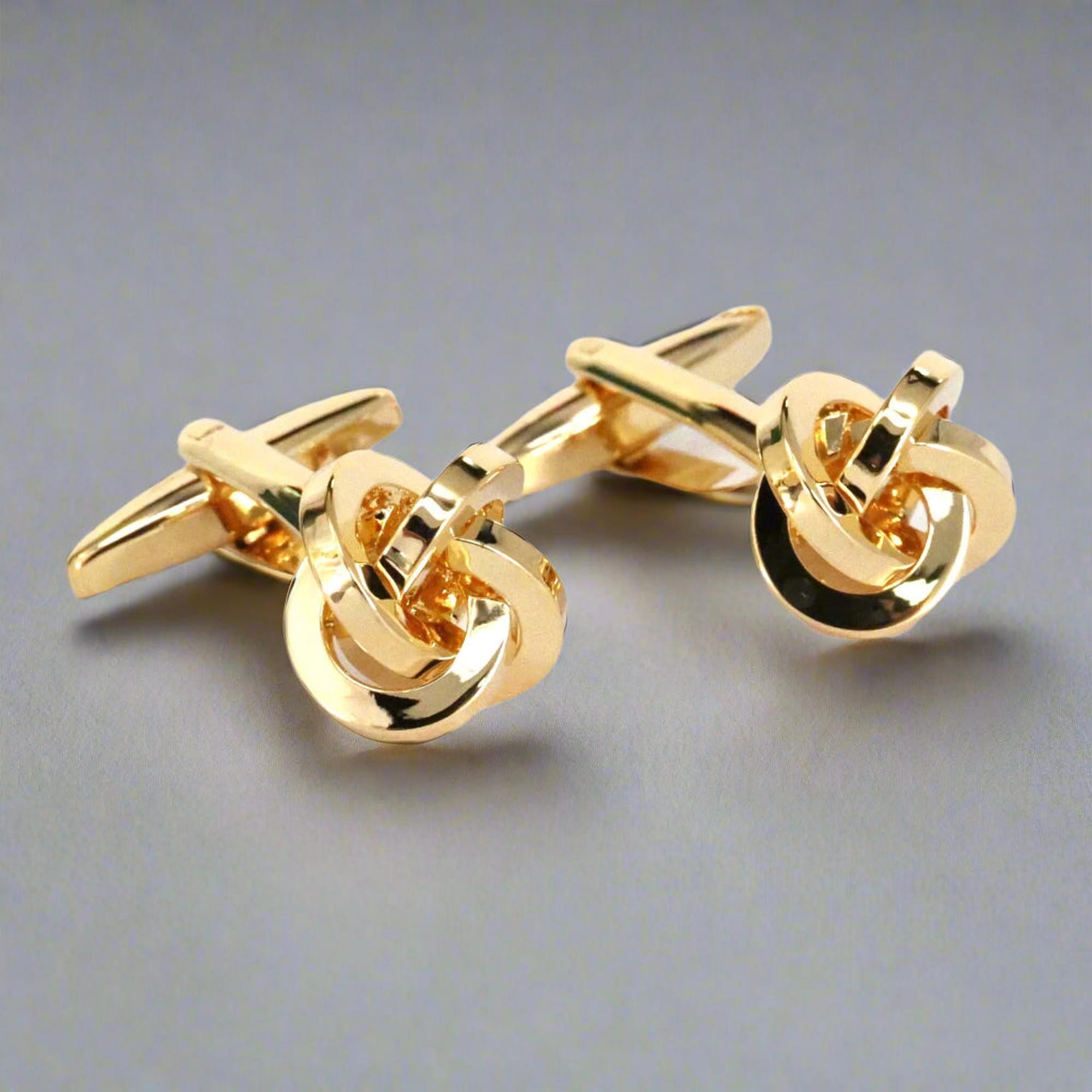 Rose Gold Knot Cufflink with flat wire